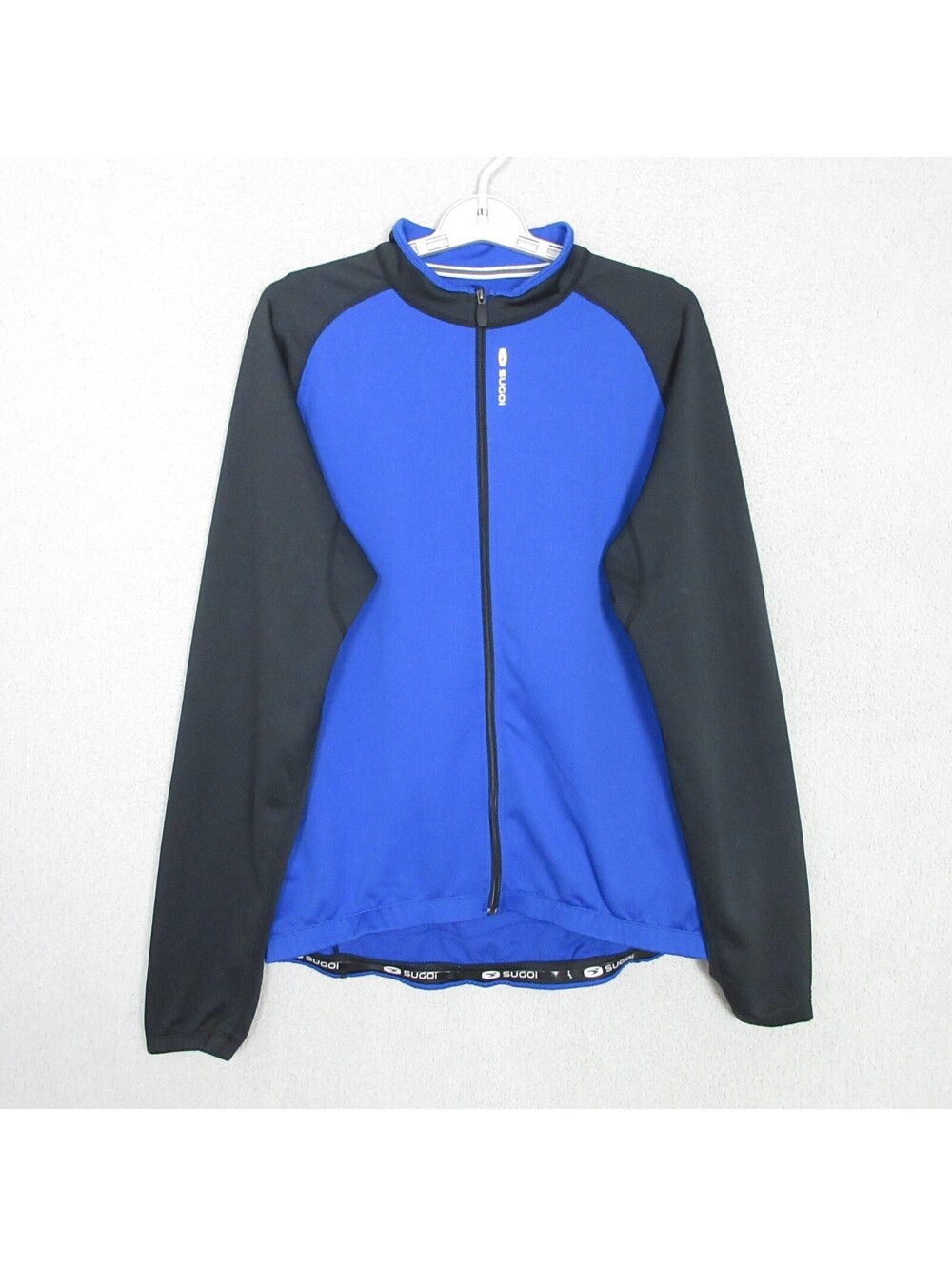 Sugoi Cycling Jacket Womens XL Blue Black Full Zip Thermal Long Sleeve
